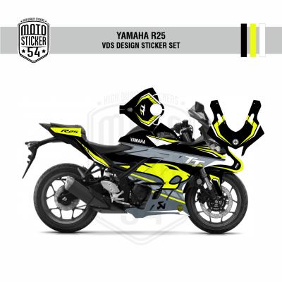 2019 Yamaha R25 VDS Design Görsel Siyah Sarı Beyaz