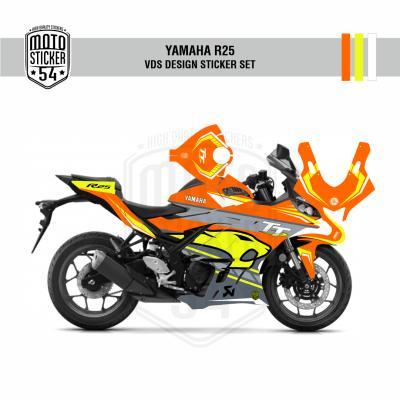 2019 Yamaha R25 VDS Design Görsel Turuncu Sarı Beyaz