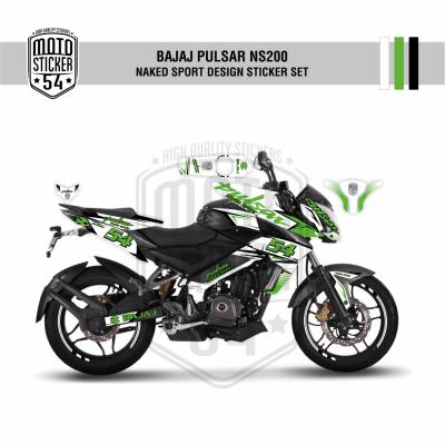 Bajaj Pulsar NS200 Naked Sport Design Görsel Beyaz - Fıstık Yeşil - Siyah