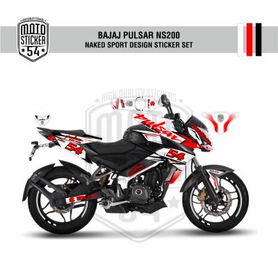 Bajaj Pulsar NS200 Naked Sport Design Görsel Beyaz - Kırmızı - Siyah