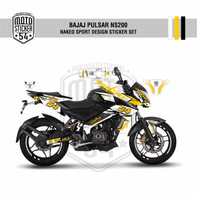 Bajaj Pulsar NS200 Naked Sport Design Görsel Beyaz - Koyu Sarı - Siyah