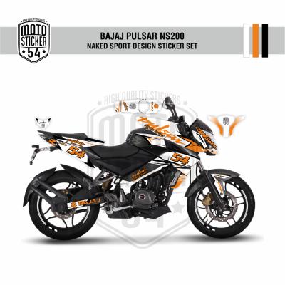 Bajaj Pulsar NS200 Naked Sport Design Görsel Beyaz - Turuncu - Siyah