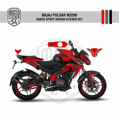 Bajaj Pulsar NS200 Naked Sport Design Görsel Kırmızı - Gri - Siyah