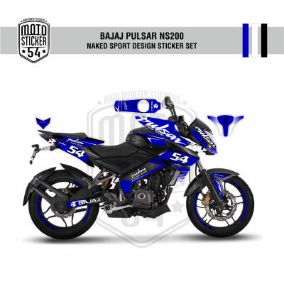 Bajaj Pulsar NS200 Naked Sport Design Görsel Lacivert - Beyaz - Siyah