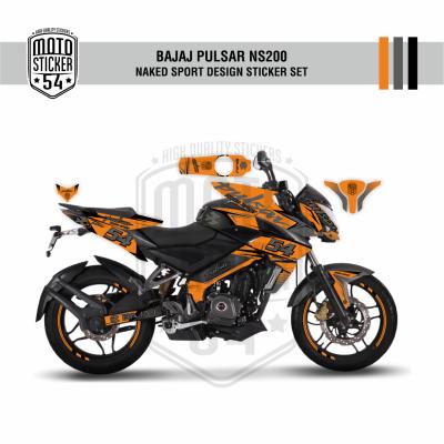 Bajaj Pulsar NS200 Naked Sport Design Görsel Turuncu - Gri - Siyah