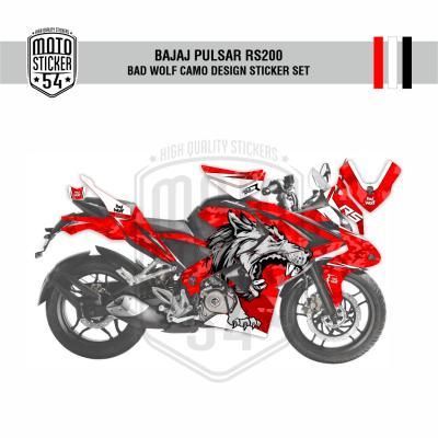 Bajaj Pulsar RS200 Bad Wolf Camo Design Görsel Kırmızı