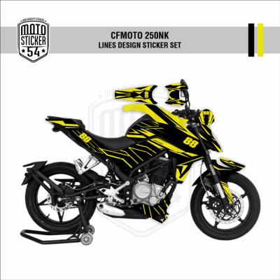 CFMOTO 250NK Lines Design 88 Görsel Siyah Açık Sarı
