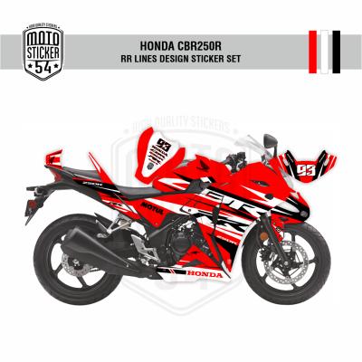 Honda CBR250R RR Lines Design Kırmızı Beyaz Siyah Görsel 1.png