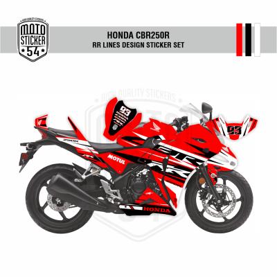 Honda CBR250R RR Lines Design Kırmızı Siyah Beyaz Görsel 1.png