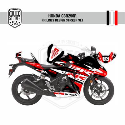 Honda CBR250R RR Lines Design Siyah Beyaz Kırmızı Görsel 1.png