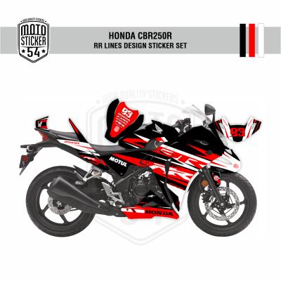 Honda CBR250R RR Lines Design Siyah Kırmızı Beyaz Görsel 1.png