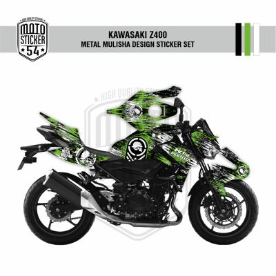 KAWASAKI Z400 METAL MULISHA DESIGN STICKER SET YEŞİL
