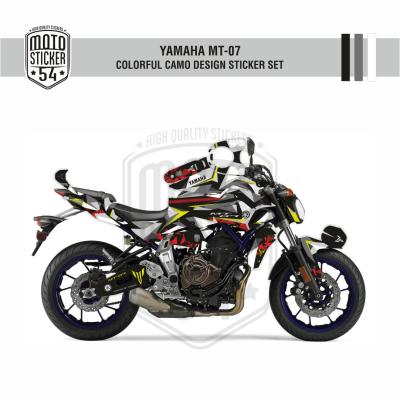 Yamaha MT-07 Colorful Camo Design Görsel 4