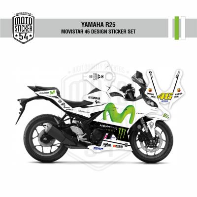 Yamaha R25 2019 Movistar Design Görsel Beyaz