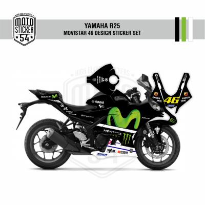 Yamaha R25 2019 Movistar Design Görsel Siyah