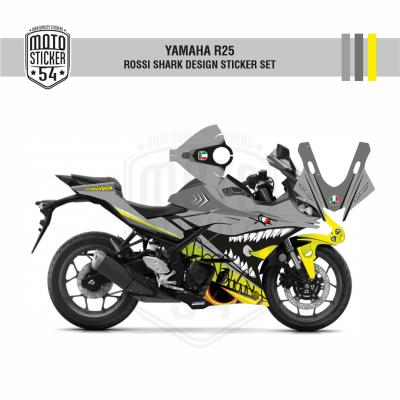 Yamaha R25 2019 Rossi Shark Design Mavi Görsel Gri