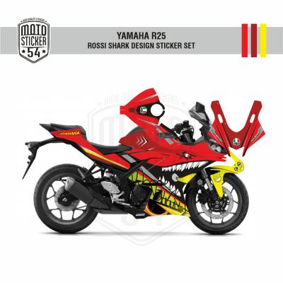 Yamaha R25 2019 Rossi Shark Design Mavi Görsel Kırmızı