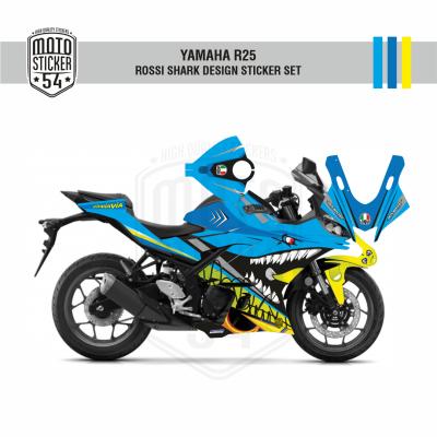 Yamaha R25 2019 Rossi Shark Design Mavi Görsel Mavi