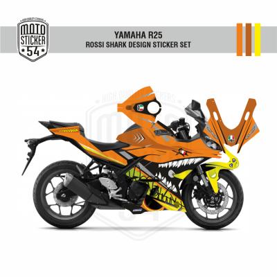 Yamaha R25 2019 Rossi Shark Design Mavi Görsel Turuncu