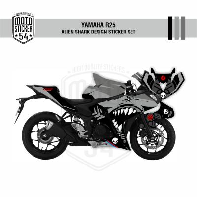 Yamaha R25 Eski Kasa Alien Shark Design Görsel Gri