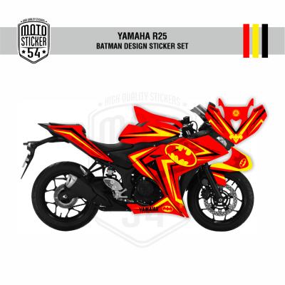 Yamaha R25 Eski Kasa Batman Design Görsel Kırmızı Sarı