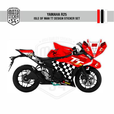 Yamaha R25 Eski Kasa Isle of Man TT Design Görsel Kırmızı