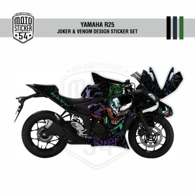 Yamaha R25 Eski Kasa Joker & Venom Design Görsel Siyah