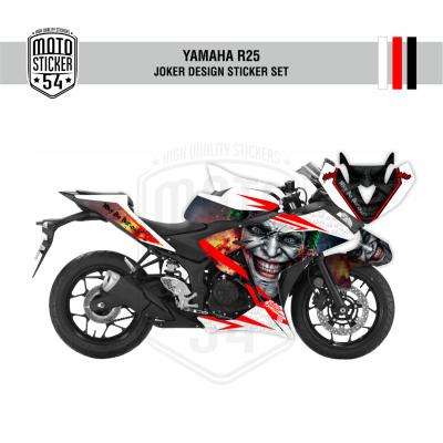 Yamaha R25 Eski Kasa Joker Design Görsel Beyaz Kırmızı