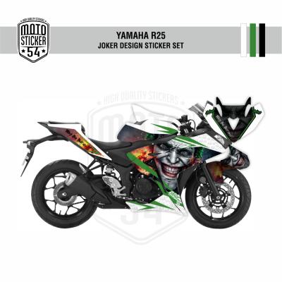 Yamaha R25 Eski Kasa Joker Design Görsel Beyaz Yeşil