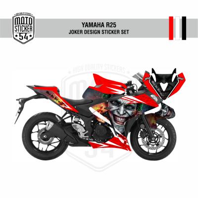 Yamaha R25 Eski Kasa Joker Design Görsel Kırmızı Beyaz