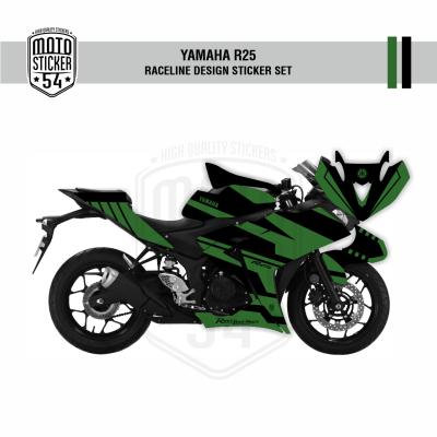 Yamaha R25 Eski Kasa Raceline Design Görsel Koyu Yeşil Siyah