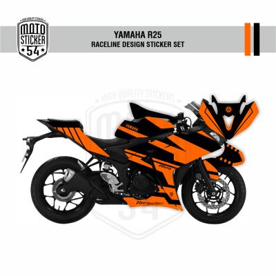 Yamaha R25 Eski Kasa Raceline Design Görsel Turuncu Siyah