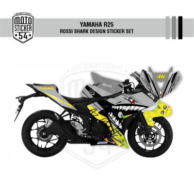 Yamaha R25 Eski Kasa Rossi Shark Design Görsel Gri