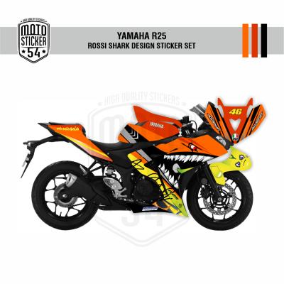 Yamaha R25 Eski Kasa Rossi Shark Design Görsel Turuncu