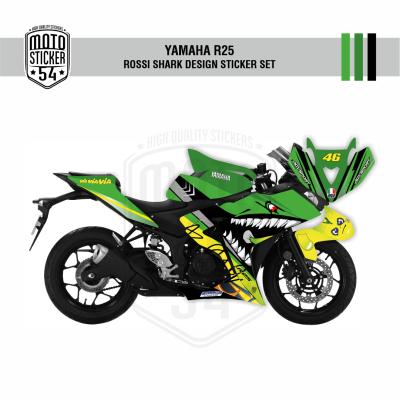 Yamaha R25 Eski Kasa Rossi Shark Design Görsel Yeşil