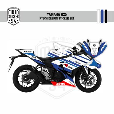 Yamaha R25 Eski Kasa RTech Design Görsel Beyaz Mavi