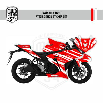 Yamaha R25 Eski Kasa RTech Design Görsel Kırmızı Beyaz