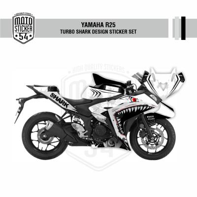 Yamaha R25 Turbo Shark Design Görsel Beyaz
