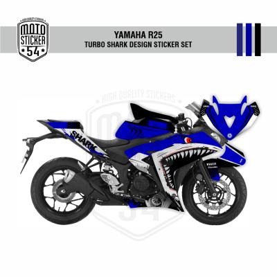 Yamaha R25 Turbo Shark Design Görsel Lacivert