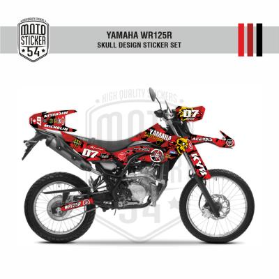 Yamaha WR125R Skull Design Kırmızı 07 Görsel 1