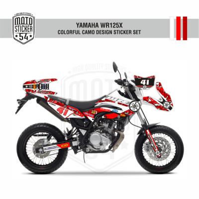 Yamaha WR125X Colorful Camo Design YENİ KALIP Görsel Kırmızı 1