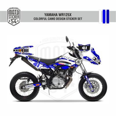 Yamaha WR125X Colorful Camo Design YENİ KALIP Görsel Mavi 1